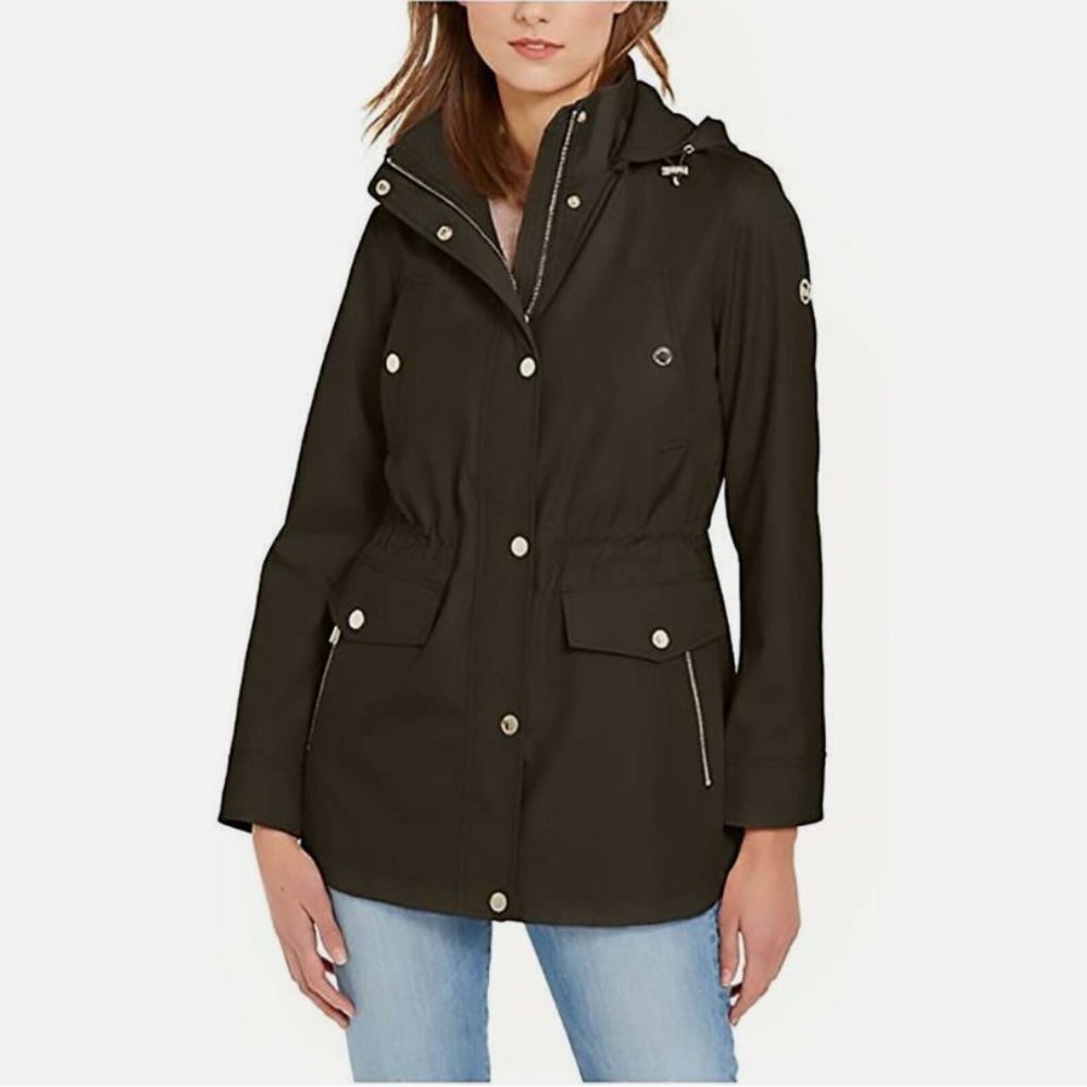 Michael Kors Women's Hooded Anorak Jacket (M, Dark Loden) MSRP: $180